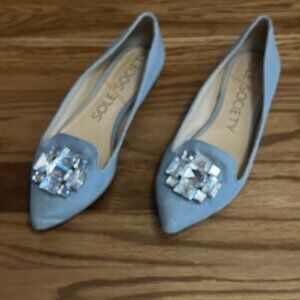 Sole Society Light Blue Flats Shoes - Size 5.5 B